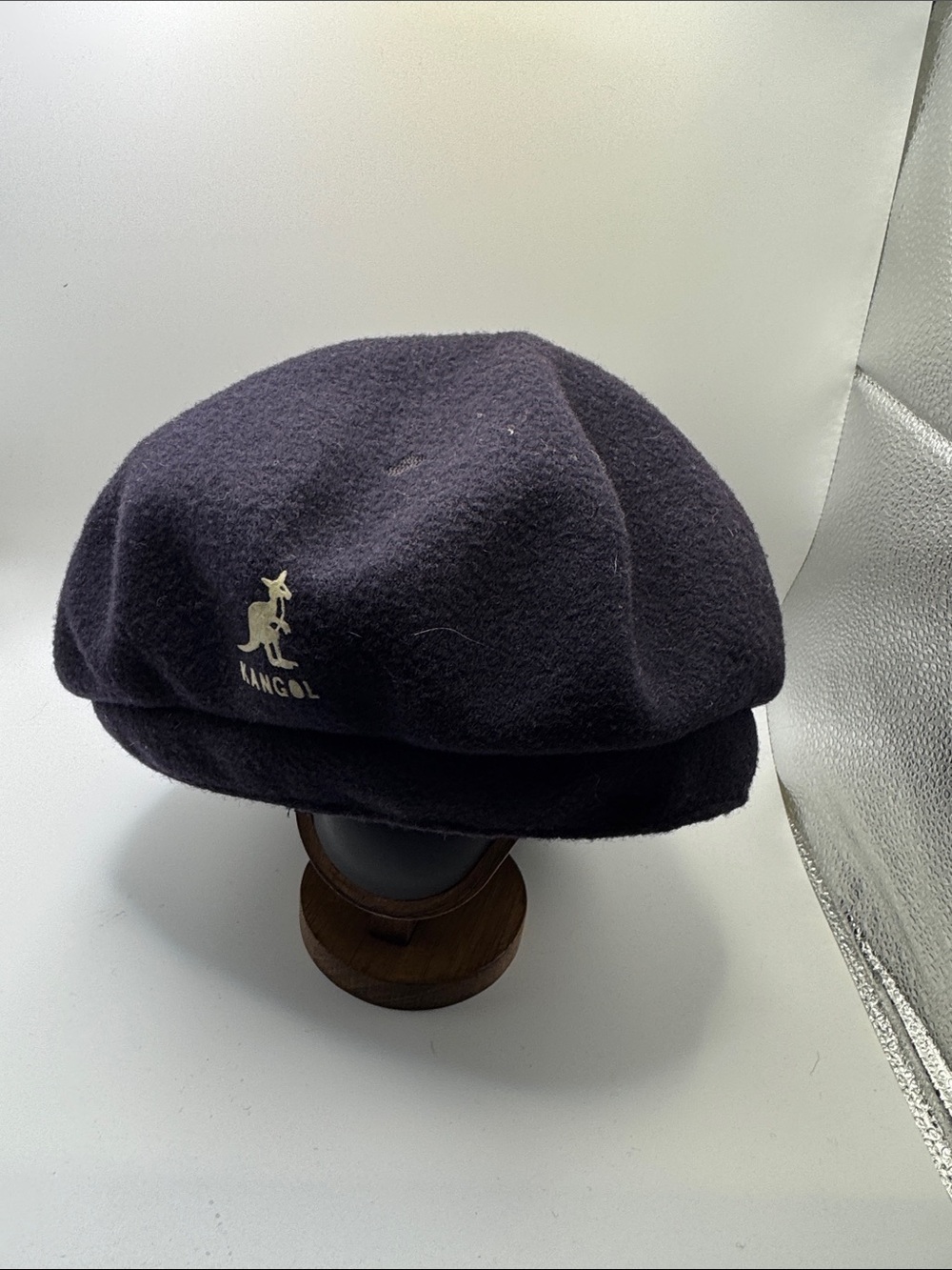 Vintage Kangol Navy Wool Spitfire with Silver Logo Size: Large